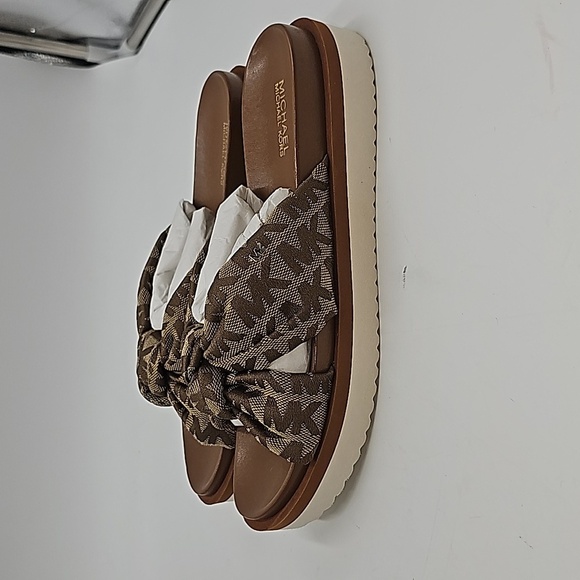 New MICHAEL Michael Kors Josie Sport Bottom Slides in Brown Logo Size 6.5, - Picture 3 of 13